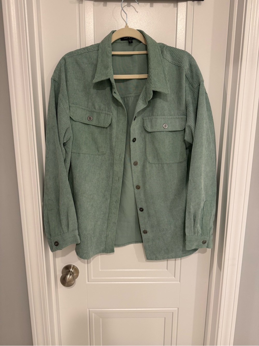 Velvet Heart Light Green Corduroy Shacket